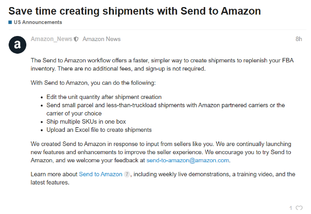 亞馬遜FBA賣家想在創建發貨上省時間，來看看亞馬遜新推功能吧
